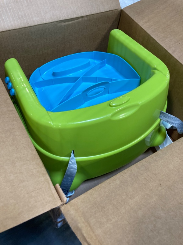 Photo 1 of Fisher-Price Portable Toddler Booster Seat, Healthy Care, Travel Dining Chair with Dishwasher Safe Tray, Green