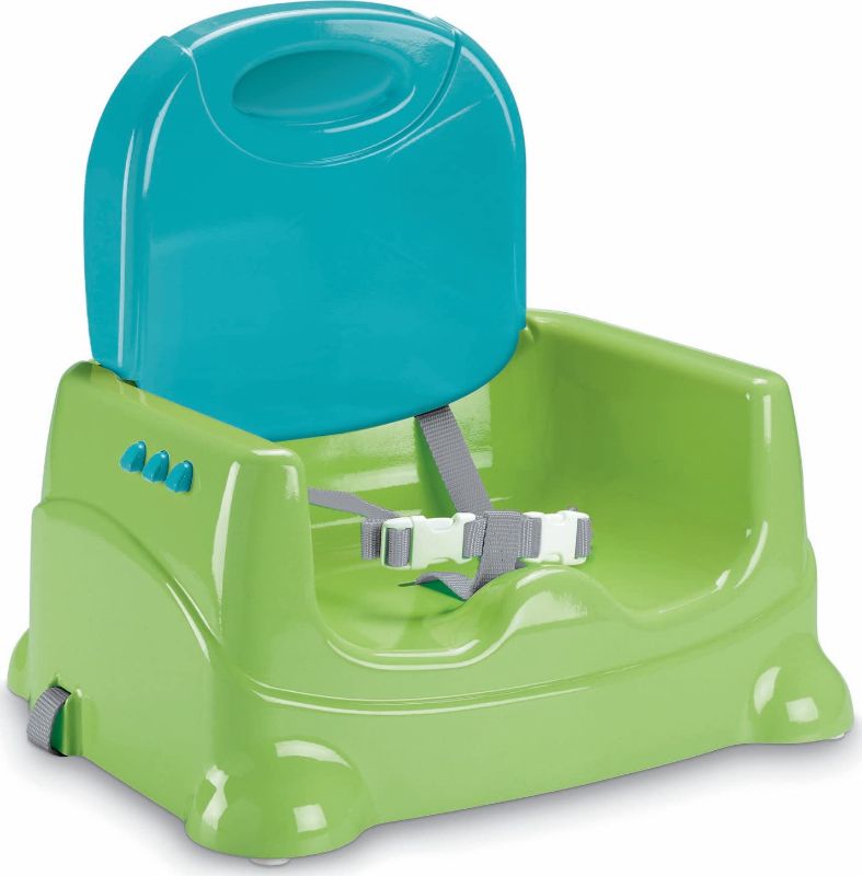 Photo 1 of Fisher-Price Portable Toddler Booster Seat, Healthy Care, Travel Dining Chair with Dishwasher Safe Tray, Green