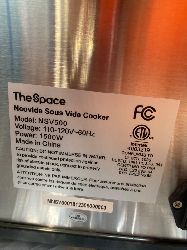 Photo 1 of All-in-one Sous Vide Cooker, Waterless, Bagless, with Built-in Probe, Preserved flavor, Shape and Texture, The Space Neovide, NSV500 NSV500 8.6L