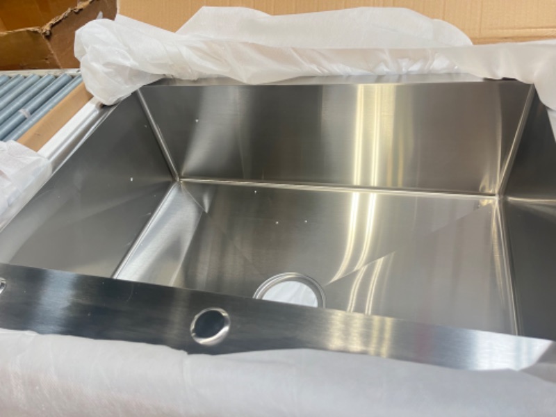 Photo 1 of 28 Inch Drop in Kitchen Sink, 28x20 Inch Brushed Nickel RV Laundry Utility Sink, Top Mount 16 Gauge Stainless Steel Single Bowl Deep Small Kitchen Sink