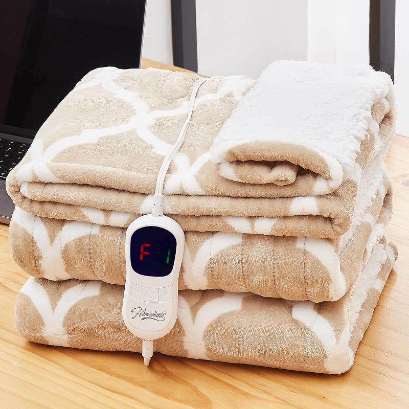 Photo 1 of Homemate Heated Blanket Electric King Size - 100“x90“ Heating Blanket with 10 Fast Heat Levels 8 Hours Auto Off Ultra Soft Cozy Flannel Over-Heated Protection ETL Certification Keep Warming in Home