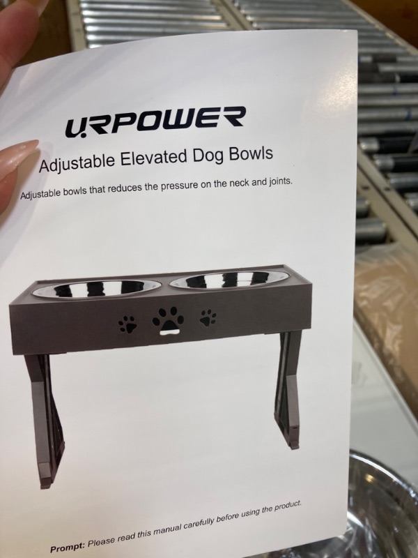 Photo 2 of Elevated Dog Bowls Adjustable Raised Dog Bowl with 2 Stainless Steel with Slow Feeder Bowl Dog Food Bowls Stand Non-Slip No Spill Dog Dish Adjusts to 3 Heights for Small Medium Large Dogs and Cats
