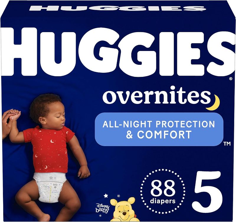 Photo 1 of Huggies Size 5 Overnites Baby Diapers: Overnight Diapers, Size 5 (27+ lbs), 88 Ct
