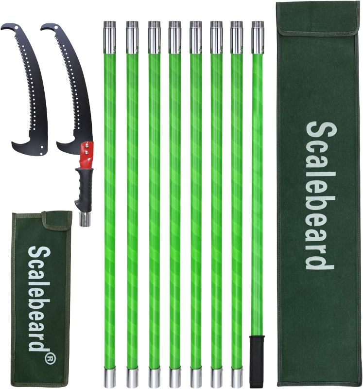 Photo 2 of Scalebeard 27 Foot Pole Saws for Tree Trimming, Extendable Tree Trimmer Pruning Saw, Manual Branch Cutter Tree Pruner with Attachment Saw Blade
