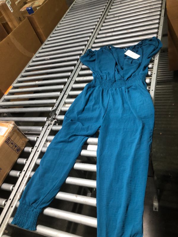 Photo 1 of Dokotoo Jumpsuit for Womens Dressy Casual 2024 One Piece Romper Cold Shoulder Outfits for Summer TEAL
