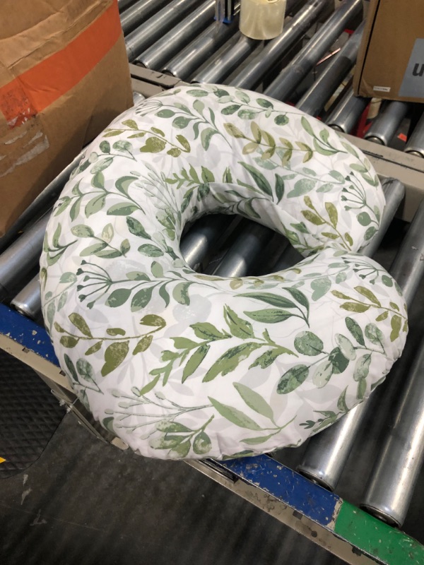 Photo 1 of Boppy Original Support Nursing Pillow, Green Foliage, Ergonomic Breastfeeding, Bottle Feeding, and Bonding, Firm Hypoallergenic Fiber Fill, Removable Cover, Machine Washable