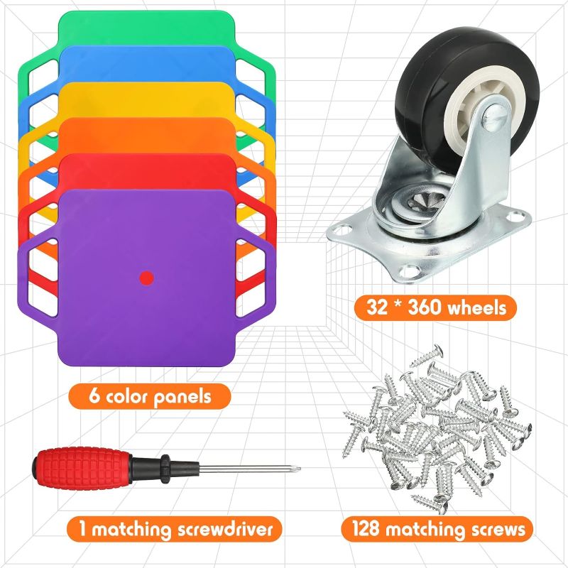 Photo 1 of 8 Pcs Sports Scooter Board Sitting Scooter Board for Kids Plastic Floor Scooter with Non-marring Plastic Casters, Physical Education for Home School Play Equipment
