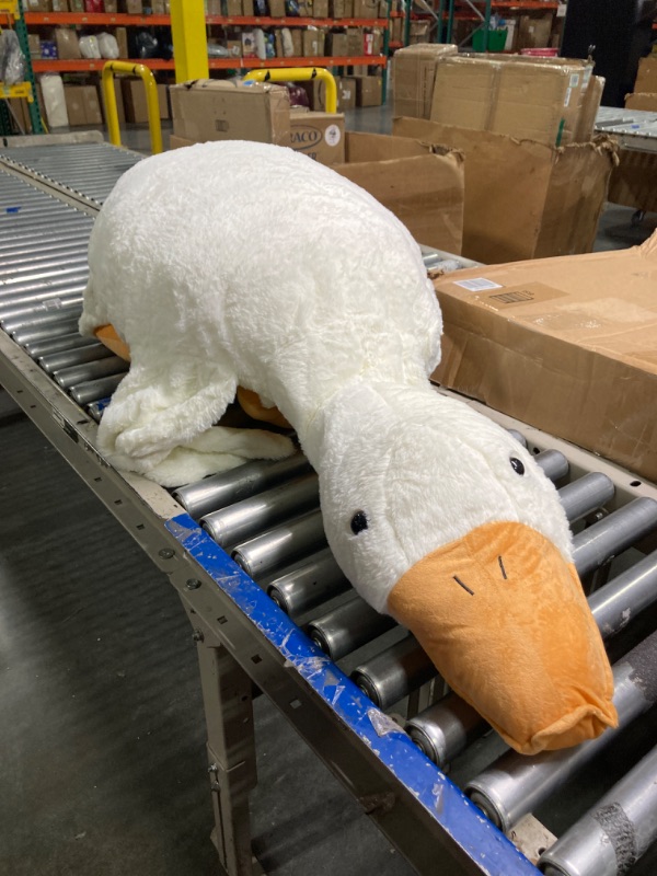 Photo 3 of Giant White Goose Plush-75'' Soft Furry Swan Stuffed Animal Pillow,Huge Goose Plush Hugging Pillow Gifts for Every Age (75in)