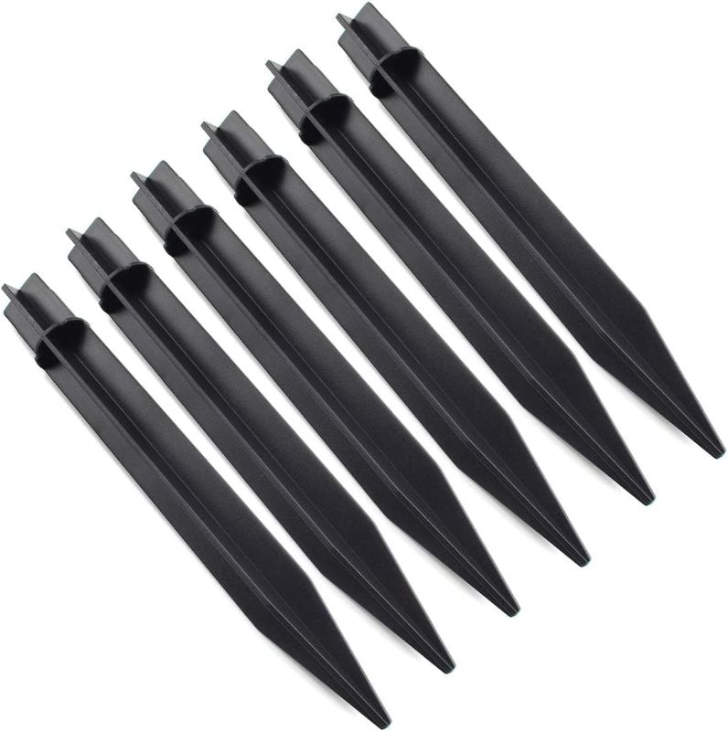 Photo 1 of 2-Pack 8.26 Inch / 21cm ABS Ground Spikes Solar Torch Light Garden Plastic Ground Stakes for Garden Light Pathway Markers