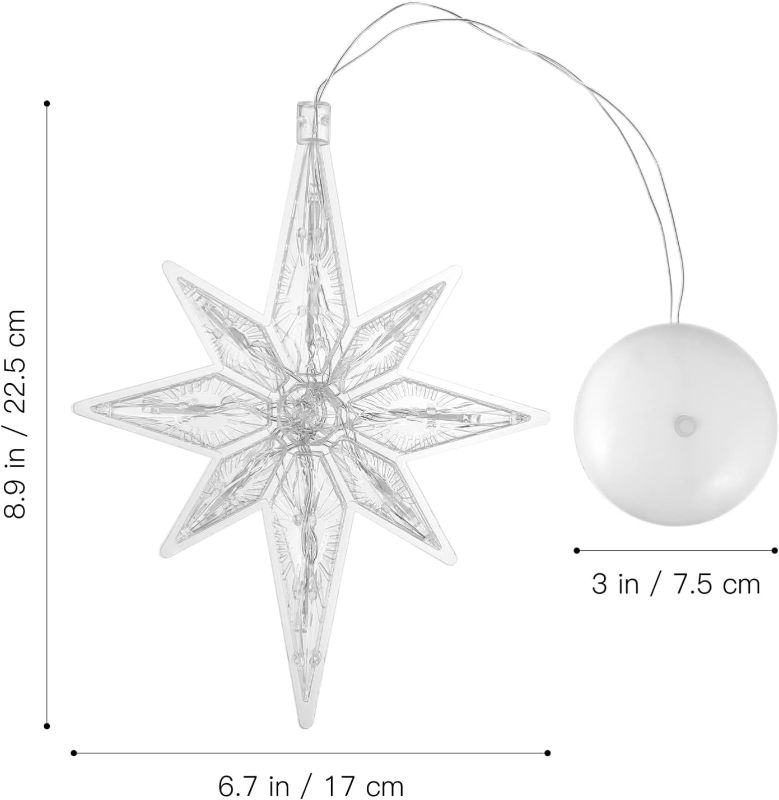 Photo 1 of 24In Large Christmas Window Light Decorations, 8 Model Bethlehem Christmas Star Window Silhouette Lights with Timer Iron Frame LED USB Battery Operated Lighted Star for Window in Xmas Holiday
