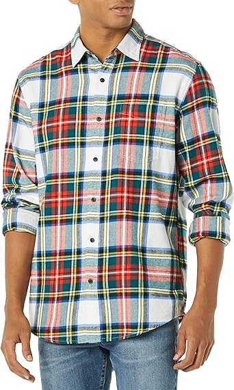 Photo 1 of Amazon Essentials Men's Long-Sleeve Flannel Shirt - LARGE