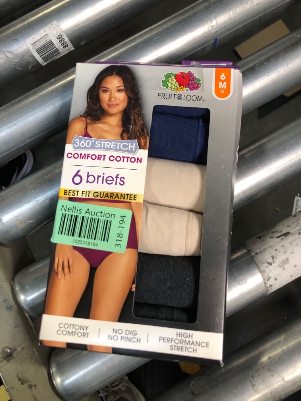 Photo 1 of Fruit of the Loom Women's 360° Stretch Underwear, High Performance Stretch for Effortless Comfort 6 pcs - 6 Medium 