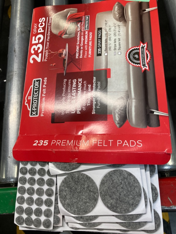 Photo 1 of 235 pcs Grey Felt Furniture Pads X-Protector! Huge Quantity of Furniture Pads for Hardwood Floors with Many Big Sizes – Your Ideal Wood Floor Protectors for Furniture. Protect Any Type of Hard Floor!
