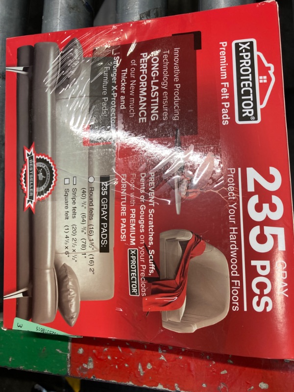 Photo 1 of 235 pcs Grey Felt Furniture Pads X-Protector! Huge Quantity of Furniture Pads for Hardwood Floors with Many Big Sizes – Your Ideal Wood Floor Protectors for Furniture. Protect Any Type of Hard Floor!