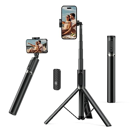Photo 1 of ATUMTEK 55" Selfie Stick Tripod, All-in-one Extendable Aluminum Phone Tripod with Rechargeable Bluetooth Remote for iPhone, Samsung, Google, LG, Sony and More, Fitting 4.7-7 inch Smartphones, Black 55" Black