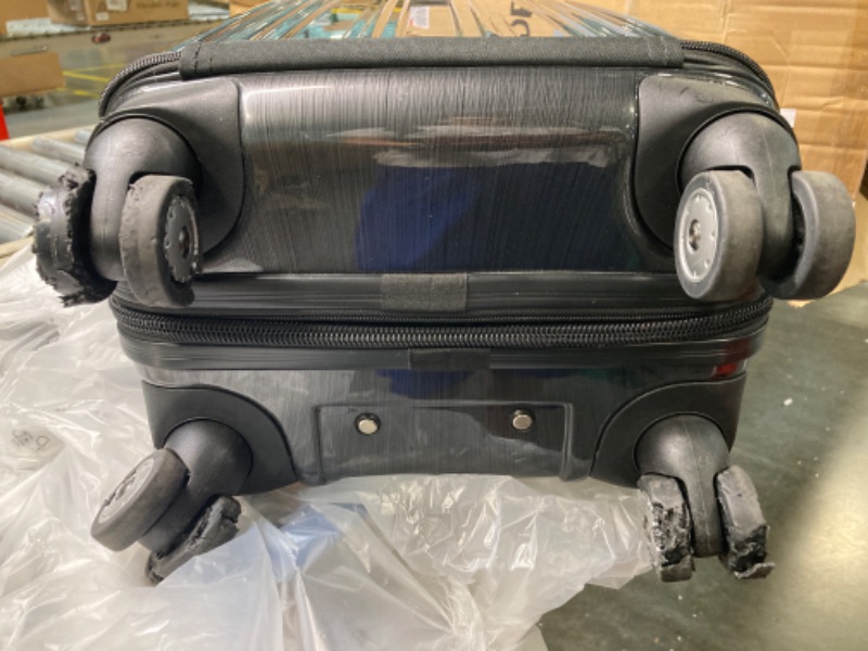 Photo 3 of ***DAMAGED WHEELS//SOLD AS IS ALL SALES FINAL*** 
DELSEY Paris Helium Aero Hardside Expandable Luggage with Spinner Wheels, Titanium, Carry-On 21 Inch Carry-On 21 Inch Titanium