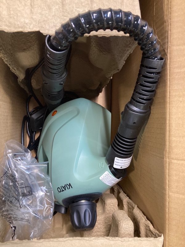 Photo 1 of **PARTS ONLY** Handheld Steam Cleaner, Steamer for Cleaning, 10 in 1 Handheld Steamer for Cleaning, Upholstery Steamer Cleaner, Car Steamer, Steam Cleaner for Surface Cleaning Home, Sofa, Bathroom, Car seat, Office Green**missing attachements**