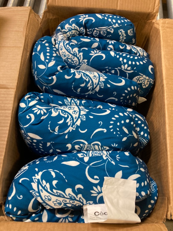 Photo 1 of 2 Pieces Codi Meditation Floor Pillow, Boho Pillows Seating for Adults & Kids, Large Round Cushion for Yoga Living Room Tatami Sitting, Memory Foam Added, 22x22 Inch, Indigo Elephant 1 Count (Pack of 1) Round | Indigo Elephant