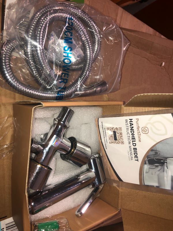 Photo 3 of ***MISSING PIECES//SOLD AS PARTS*** 
Purrfectzone Bidet Sprayer for Toilet, Handheld Sprayer Kit, Cloth Diaper Sprayer Set - Easy to Install - Stainless Steel