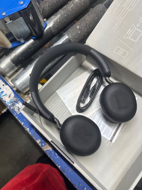Photo 1 of Jabra Evolve2 65 UC Wireless Headphones with Link380a, Stereo, Black – Wireless Bluetooth Headset for Calls and Music, 37 Hours of Battery Life, Passive Noise Cancelling Headphones Stereo (USB-A) Unified Communications