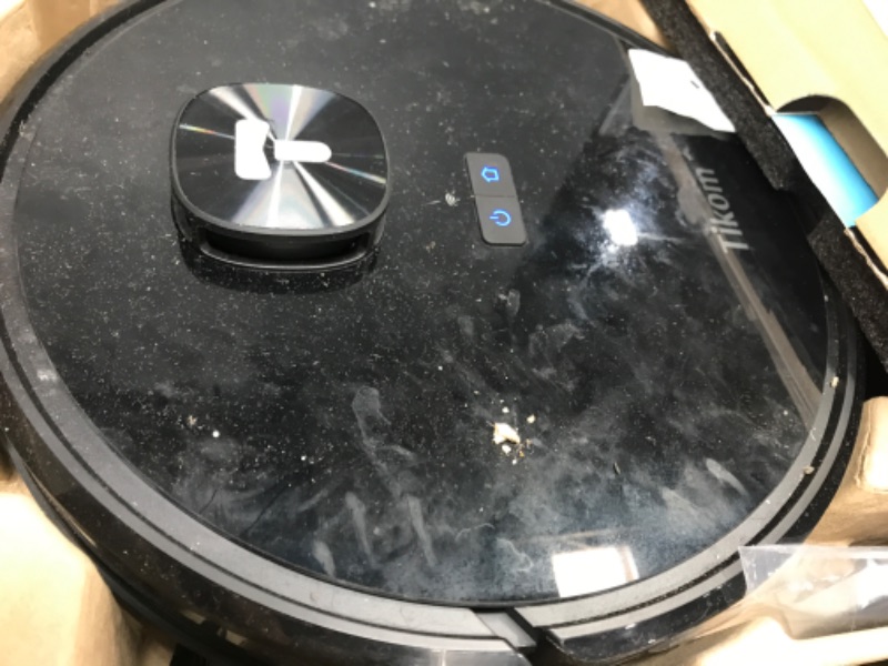 Photo 2 of **DIRTY READ NOTES**Tikom L9000 Robot Vacuum and Mop Combo, LiDAR Navigation, 4000Pa Robotic Vacuum Cleaner, Up to 150Mins, Smart Mapping, 14 No-go Zones, Ideal for Pet Hair, Carpet, Hard Floor