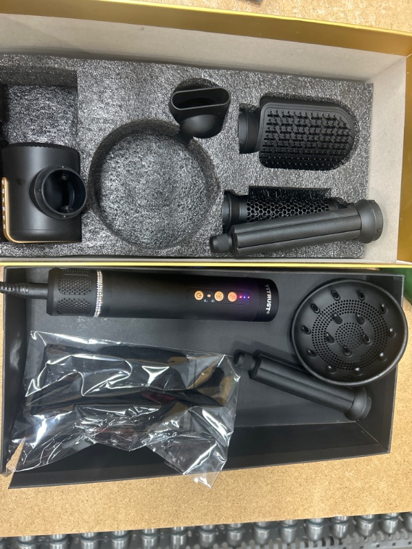 Photo 2 of 7 in 1 Hair Styler and Drying,Hair Dryer Brush Blow Dryer Brush in One,Hot Air Brush,110000 RPM Hair Dryer,Oval Brush,Air Curling Wand,Concentrator Attachment,Curling Iron Brush Set,Styling Tools Black6