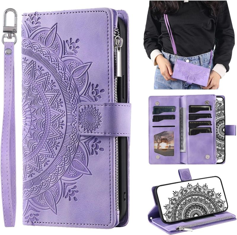 Photo 1 of ** ACTUAL COLOR IS PURPLE**
Crossbody Wallet Case for Moto G Power 5G 2023, Leather Case with Lanyard Strap Wristlet Zipper Card Holder, Flip Phone case Cover for Motorola G Power 5G 2023 PURPLE Moto G Power 5G 2023