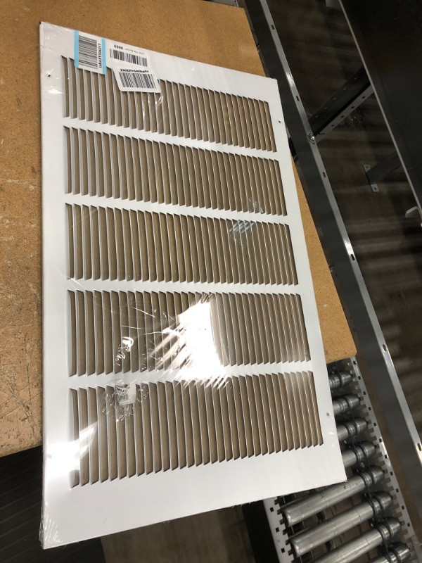 Photo 1 of 28"w X 16"h Steel Return Air Grilles - Sidewall and Ceiling - HVAC Duct Cover - White [Outer Dimensions: 29.75"w X 17.75"h] 28 X 16 White