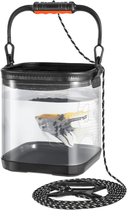 Photo 1 of 2.5 Gallon Outdoor Aquarium Kit, Portability Plastic Fish Bowl for Outdoor Adventures, Great Concept for Catching and Release Critters, Ideal for Beach, Pool and Lake.
