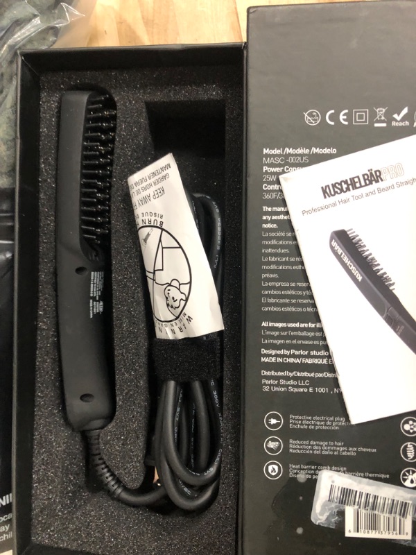 Photo 1 of **nonfunctinal*** Pro Hair and Beard Straightener For Men - Heated Brush Combs and Smooths Beards - 3 Heat Settings and XL Long Cord - For All Hair Types - By Parlor, previously MASC by Jeff Chastain 1 Count (Pack of 1)