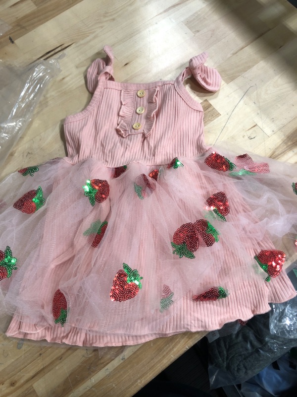 Photo 1 of **UNBRANDED KIDS TULLE STRAWBERRY DRESS 2T