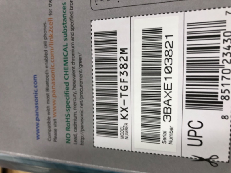 Photo 4 of PANASONIC Bluetooth Corded / Cordless Phone System with Answering Machine, Enhanced Noise Reduction and One-Touch Call Block - 2 Handsets - KX-TGF382M (Metallic Black) Metallic Black 2 Handsets Corded/Cordless + Link2Cell Phone