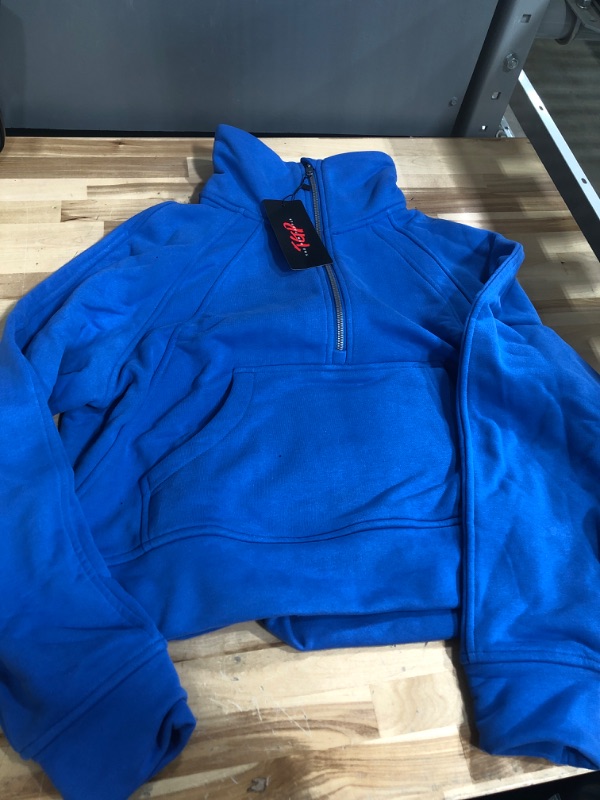 Photo 1 of Blue half zipper blue sweater size medium