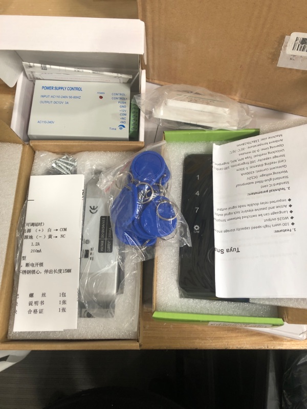 Photo 1 of Waterproof Door Access Control System Kit Bluetooth Tuya RFID Keypad NFC Fingerprint + Electric Drop Bolt Lock + 10pcs 13.56Mz Keyfobs with Bolt Lock