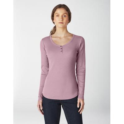 Photo 1 of Dickies Women's Henley Long Sleeve Shirt - Dusty Orchid Size S (FL097)
