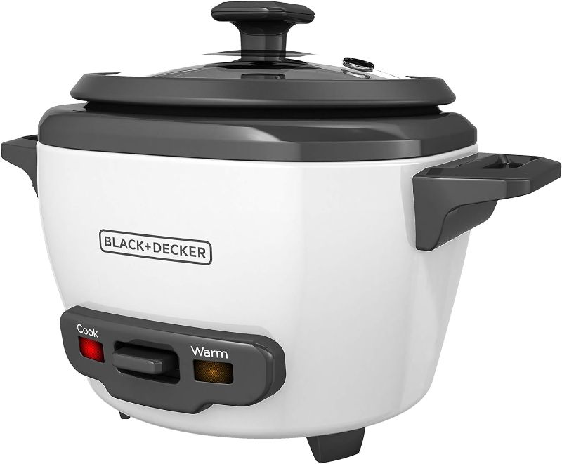 Photo 1 of BLACK+DECKER 3-Cup Rice Cooker, RC503, 1.5-cup Uncooked Rice, Steaming Basket, Removable Non-Stick Bowl, One Touch
