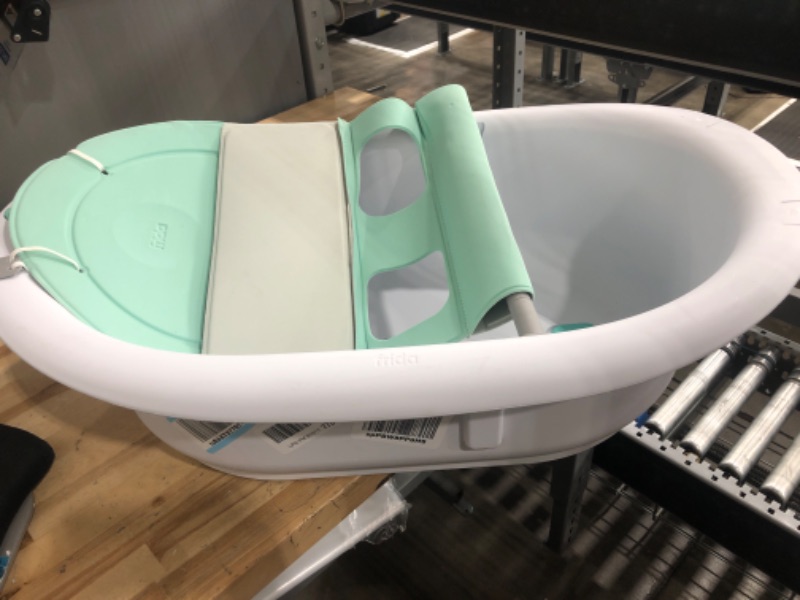 Photo 2 of 4-in-1 Grow-with-Me Bath Tub by Frida Baby Transforms Infant Bathtub to Toddler Bath Seat with Backrest for Assisted Sitting in Tub