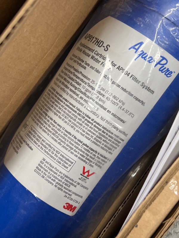 Photo 3 of 3M Aqua-Pure Whole House Sanitary Quick Change Water Filter System AP904, Reduces Sediment, Chlorine Taste and Odor, and Scale Water Filtration System Water Filter