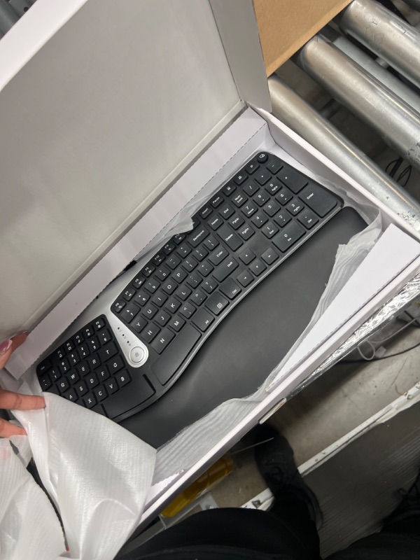 Photo 2 of Nulea Ergonomic Keyboard, Wired Split Keyboard with Pillowed Wrist and Palm Support, Featuring Dual USB Ports, Natural Typing Keyboard for Carpal Tunnel, Compatible with Windows/Mac