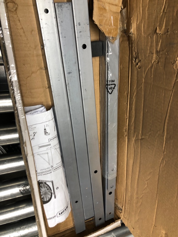 Photo 1 of 01031 Wall-Mounted Folding Tire Storage Loft Rack, 32 to 48 Inches Wide, Supports 300 Pounds and Folds Flat, Silver
