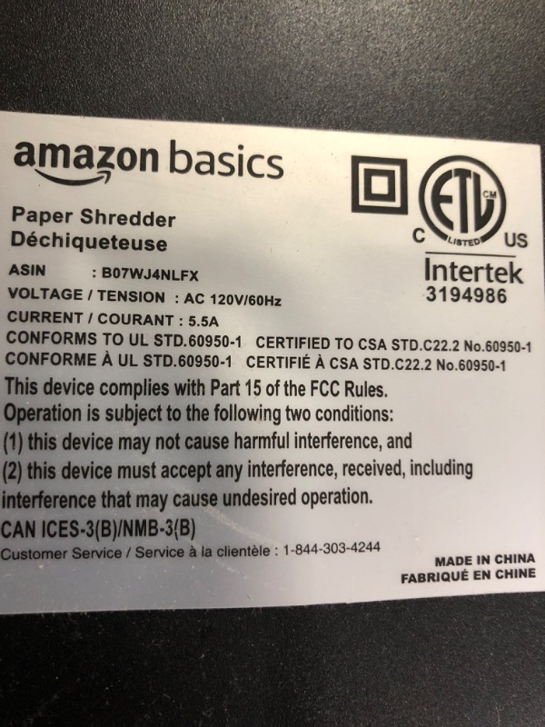 Photo 5 of Amazon Basics 24-Sheet Cross-Cut Paper, CD and Credit Card Home Office Shredder with Pullout Basket 24 Sheet Shredder