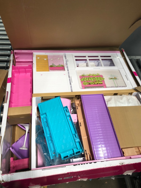 Photo 2 of Barbie DreamHouse Dollhouse with 70+ Accessories, Working Elevator & Slide, Transforming Furniture, Lights & Sounds Wheelchair Accessible Elevator