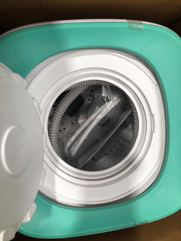Photo 1 of 7L 16.3LB Fully automatic Mini portable washing machine, Portable Washer with spin dryer Automatic water in and out, 650r/min Perfect for Small Clothes, apartments, Camping, Travelling 7L Fully automatic 650r/min