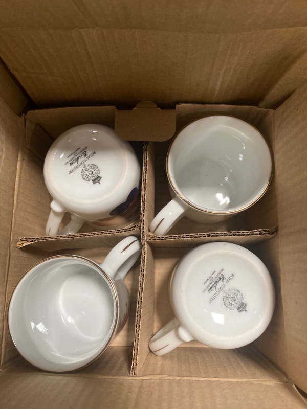 Photo 2 of Royal Worcester Evesham Gold Dinnerware Set | 16 Piece Dish Set with Vibrant Fruit Motifs | Service for 4 | Made from Porcelain | Microwave and Dishwasher Safe