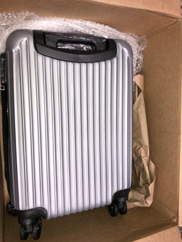 Photo 1 of 20-Inch Carry-On Luggage, Lightweight ABS Suitcase with Combination Lock, 4-Wheel 360° Rotation and Expandable Handle, Airline-Approved Overhead Compartment Travel Case, Hardside Spinner Suitcase