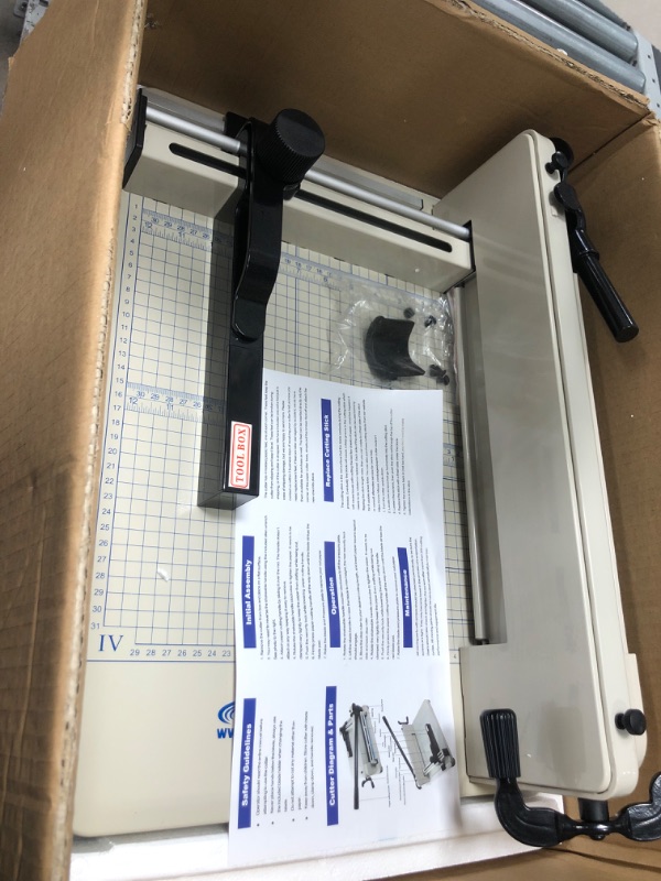 Photo 1 of HFS(R) Heavy Duty Guillotine Paper Cutter 400 Sheet Capacity | Solid Steel Construction (A4-12'' Paper Cutter)
