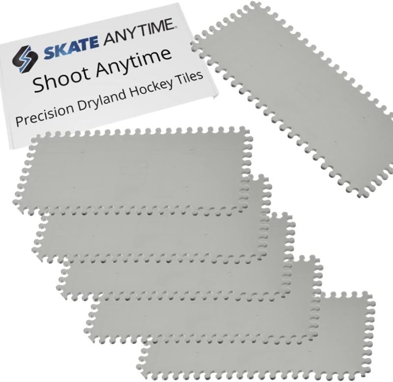 Photo 1 of Skate Anytime – Shoot Anytime – Precision Dryland Hockey Tiles - Professional Indoor & Outdoor Hockey Shooting Pad for Practice (Gray, 14 Panel (42 sq ft))