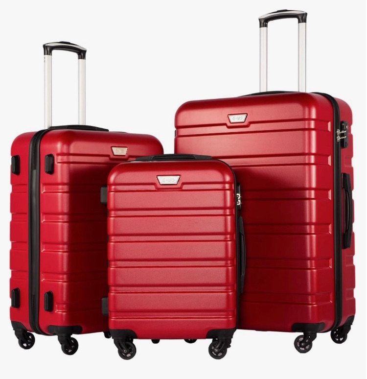 Photo 1 of ***SEE NOTES*** Coolife Luggage 3 Piece Set Suitcase Spinner Hardshell Lightweight TSA Lock (red, 3 piece set(20in24in28in))