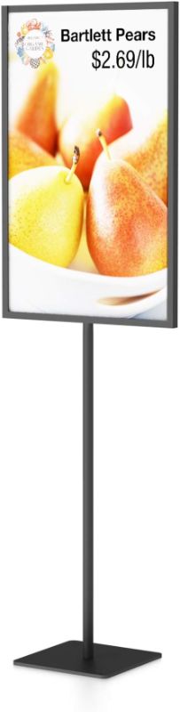 Photo 1 of Adjustable Aluminum Tabletop (Countertop) Pedestal Sign Stand Holder Display Frame, 8.5" x 11" Vertical
