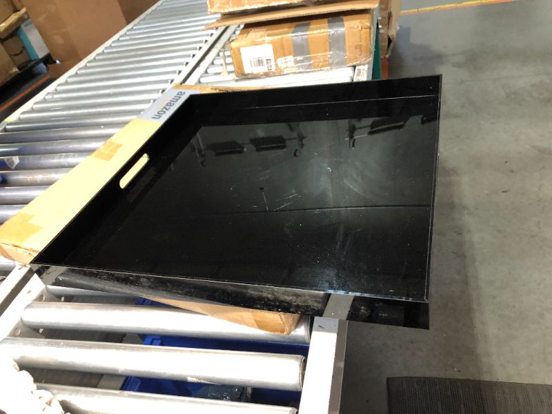 Photo 1 of ***USED - SCRATCHED***
MUKEEN Black King Size Large Acrylic Serving Tray for bed-24x24 Inch -Spill Proof- Decorative Trays Countertop Organizer for Ottoman,Nightstand, Sidetable, Butler (24X24 Inch, Black) Black 24X24 Inch